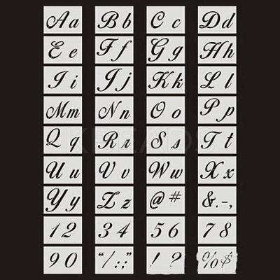 Letter A~Z/Number/Sign PET Plastic Hollow Painting Silhouette Stencil DRAW-PW0009-03-1