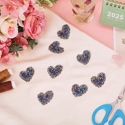 12Pcs Glitter Resin Hotfix Rhinestone(Hot Melt Adhesive On The Back) PATC-CA0001-15-1