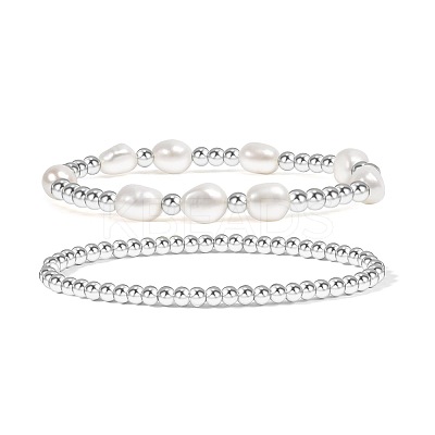 Temperament Magnet Gold Elastic Bracelet Baroque Imitation Pearl Multi layered Layered Bracelet Small and Popular Bracelet XU8635-6-1