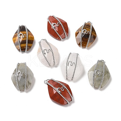 Natural Mixed Gemstone Pendants G-H279-05P-1