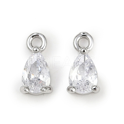 Brass Micro Pave Cubic Zirconia Pendants KK-K374-07P-03-1