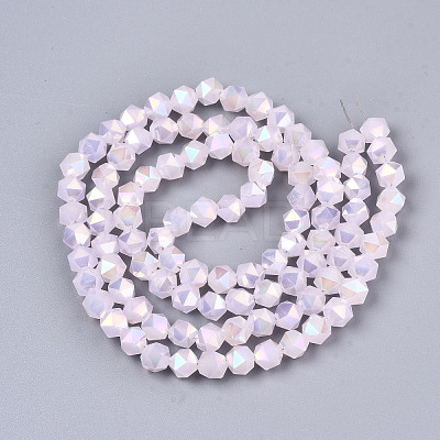 Electroplate Glass Beads Strands X-EGLA-T019-07B-1