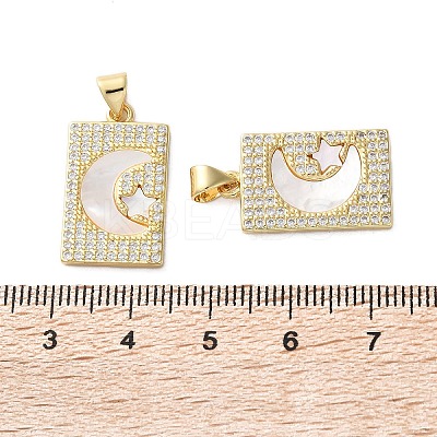 Brass Micro Pave Cubic Zirconia Pendants KK-U070-15G-1
