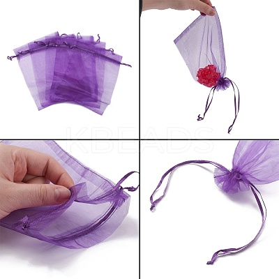 Organza Gift Bags with Drawstring OP-R016-13x18cm-20-1