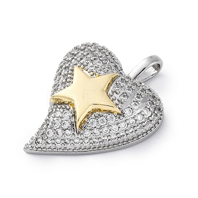 Brass Micro Pave Cubic Zirconia Pendants KK-S510-32GP-02-1