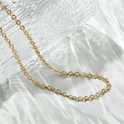 304 Stainless Steel Boston Link Chain Necklace BJEW-B072-05G-1