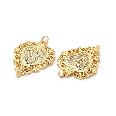 Rack Plating Brass Micro Pave Cubic Zirconia Pendants KK-I699-17G-1