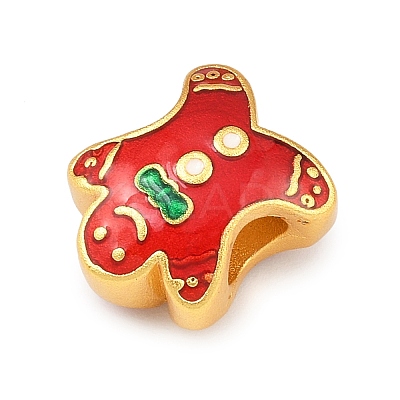 Christams Brass Enamel European Beads LS-KK-F922-03C-G-1