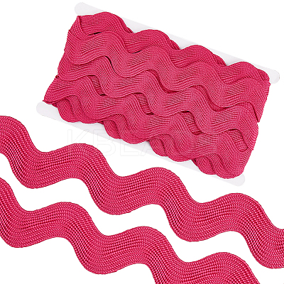 10 Yard Polyester Wavy Fringe Trim Ribbon SRIB-GF0001-38F-1