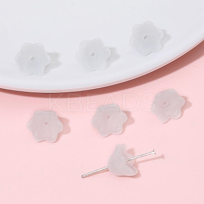 10Pcs Gradient Color Transparent Glass Bead Caps PW-WG464DA-12-1