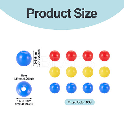 10G Opaque Acrylic Beads SACR-TADJ0001-03C-1