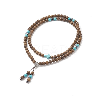 Alloy Gourd Tassel Pendant Necklace NJEW-JN04180-1