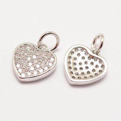 Brass Micro Pave Grade AAA Cubic Zirconia Charms ZIRC-G090-25P-NR-1