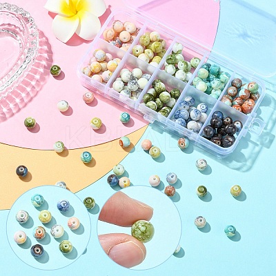200Pcs 10 Colors Baking Paint Glass Beads GLAA-YW0004-36-1