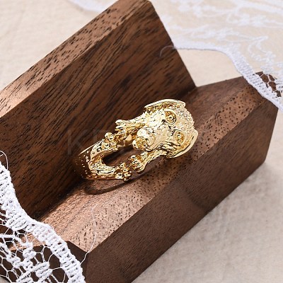 Brass Cuff Rings for Women Men RJEW-C118-03G-1