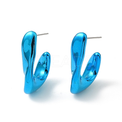 Twist Teardrop Acrylic Stud Earrings EJEW-P251-26-1