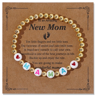 Stylish Mama Brass Stretch Bracelets IT3575-1