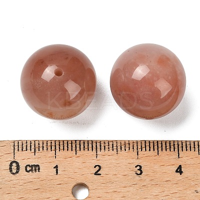 Natural Xinjiang Golden Silk Jade Sphere Beads G-G290-01B-1