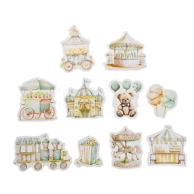 20Pcs PET Self-adhesive Amusement Park Theme Decorative Tapes STIC-P016-B03-1