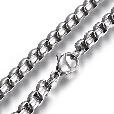 Non-Tarnish 304 Stainless Steel Box Chain Necklaces LS-NJEW-O110-05J-P-1