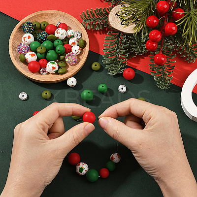64Pcs Round & Rondelle Food Grade Eco-Friendly Silicone Beads SIL-SP0001-19G-1