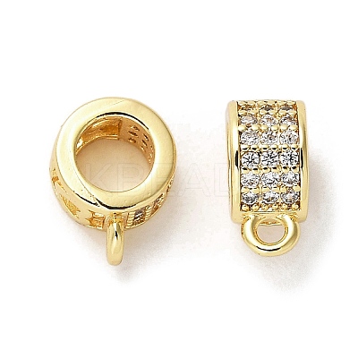 Brass Micro Pave Cubic Zirconia Tube Bails ZIRC-P112-03G-1