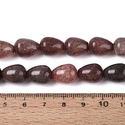 Baking Paint Crackle Glass Beads Strands DGLA-N019-03A-13-1