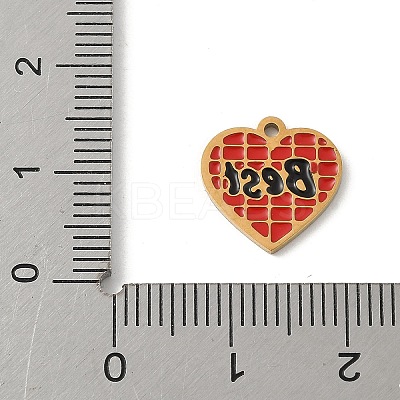 304 Stainless Steel Enamel Charms STAS-P388-19C-G-1