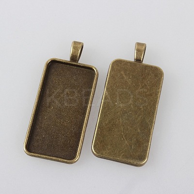 Vintage Tibetan Style Alloy Large Pendant Cabochon Settings TIBEP-M018-87AB-NF-1