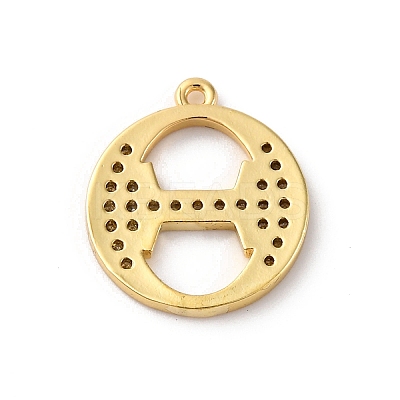 Rack Plating Brass Micro Pave Cubic Zirconia Pendant KK-H449-76G-08-1
