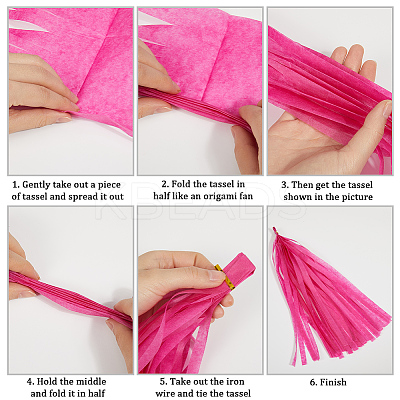 Tissue Paper Tassels Garland AJEW-WH20006-110A-1