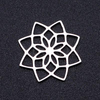 Non-Tarnish 201 Stainless Steel Filigree Joiners Links STAS-S105-JN892-1-1
