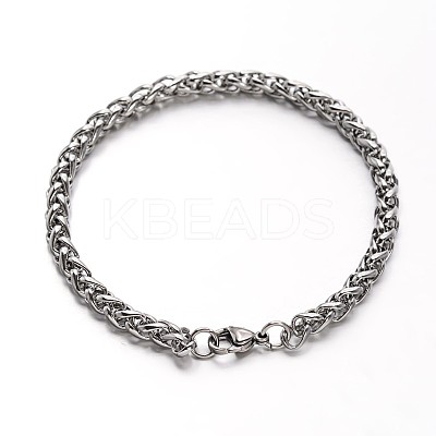 Tarnish Resistant 304 Stainless Steel Wheat Chain Jewelry Sets For Men SJEW-O032-04P-1