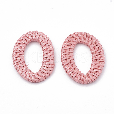 Handmade Spray Painted Reed Cane/Rattan Woven Linking Rings WOVE-N007-04D-1