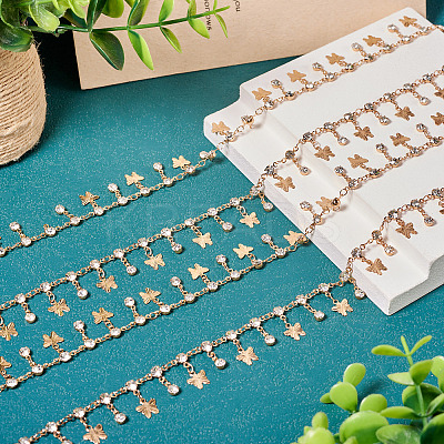 Handmade Rhinestone Flat Round Link Chains CHC-TA0001-35-1