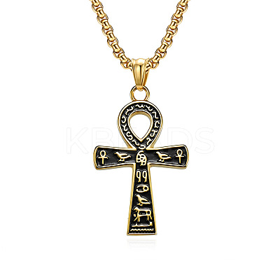 Egyptian Ankh Cross 304 Stainless Steel Pendant Necklaces FS-WGB3CB3-02-1