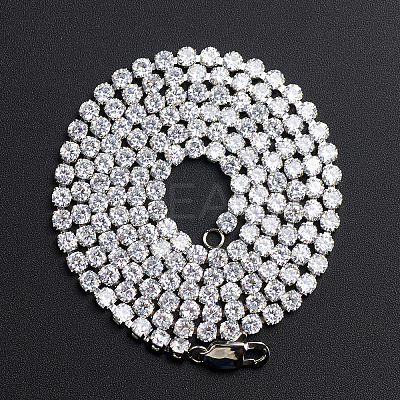 Hip-hop Street Style Stainless Steel Rhinestone Cup Chains Necklace for Men and Women FN4235-9-1