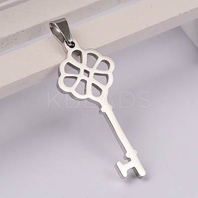 Tarnish Resistant Key 304 Stainless Steel Pendants STAS-E104-02P-1