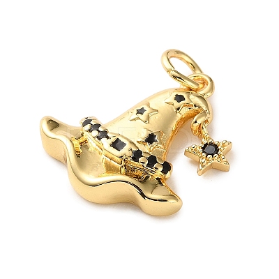 Brass Micro Pave Cubic Zirconia Pendants KK-I383-08G-01-1