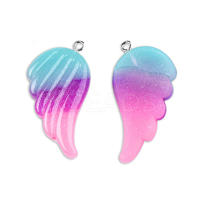 Tricolor Opaque Resin Pendants RESI-N033-01-C02A-1