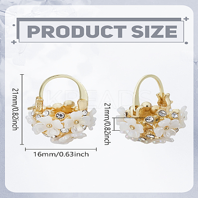 1 Pair Flower Zinc Alloy Hoop Earrings EJEW-LP0003-69-1