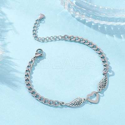 201 Stainless Steel Link Bracelets BJEW-JB12936-1