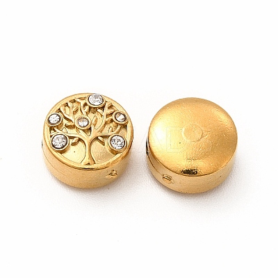 Ion Plating(IP) 316 Surgical Stainless Steel with Crystal Rhinestone Beads STAS-G305-03G-1