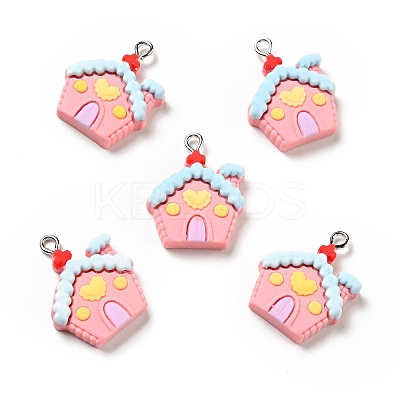 Christmas Opaque Resin Pendants X-RESI-G043-B01-1