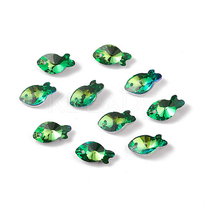 Electroplate Transparent Glass Pendants GLAA-A008-09C-1