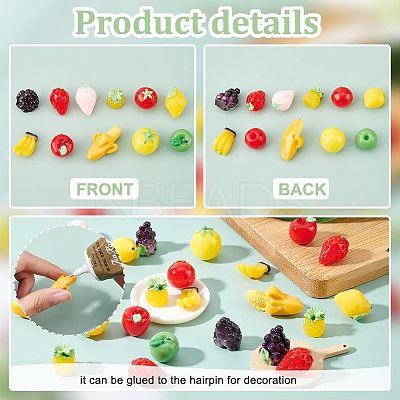 55Pcs 11 Styles Opaque Resin Decoden Cabochons CRES-NB0001-34-1
