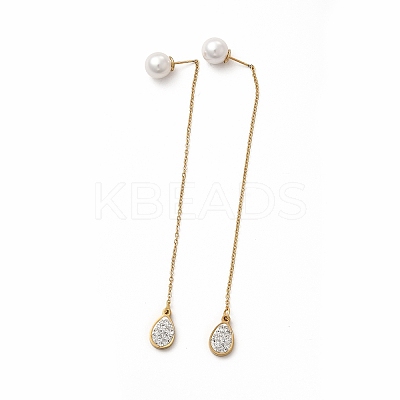 Rhinestone Geometry Dangle Stud Earrings EJEW-E278-05G-03-1