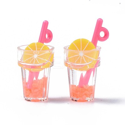 Imitation Fruit Tea Resin Pendants X-CRES-S359-31F-1