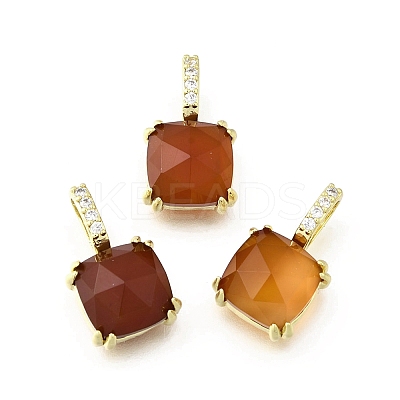 Natural Red Jasper Faceted Pendants KK-U072-35G-01-1
