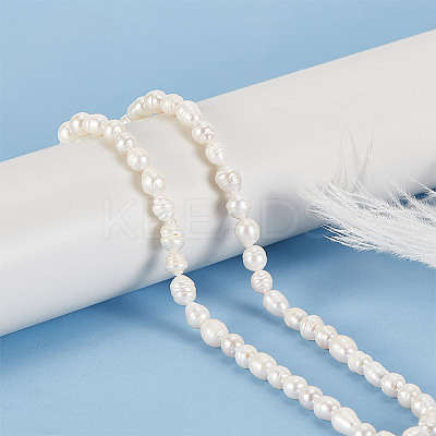 2 Strands Natural Cultured Freshwater Pearl Beads Strands PEAR-GO0001-14-1